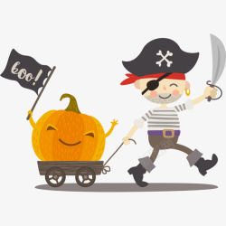 海盗万圣节装扮角色万圣节海盗插画高清图片