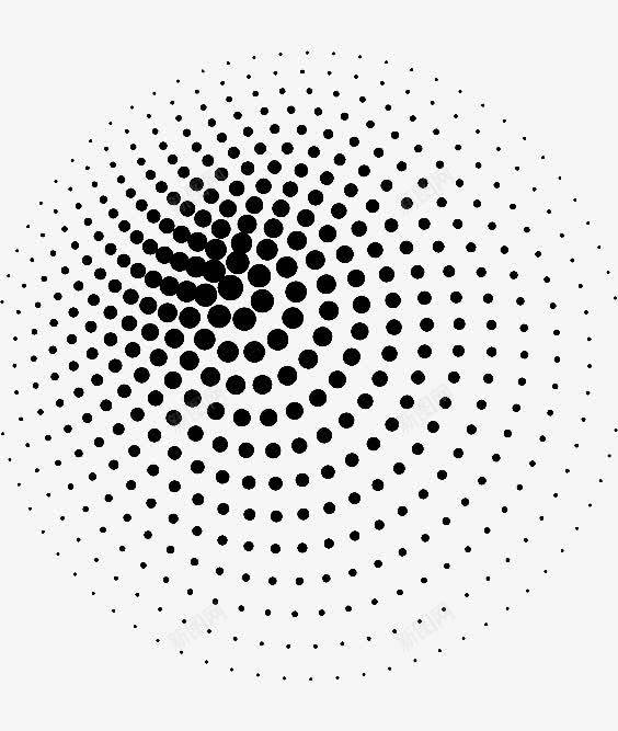 漩涡形式转动的点png免抠素材_新图网 https://ixintu.com 圆形 大小不一 点构成 黑色