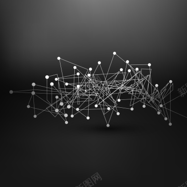 科技商务圆点线条几何黑色质感背景矢量图背景