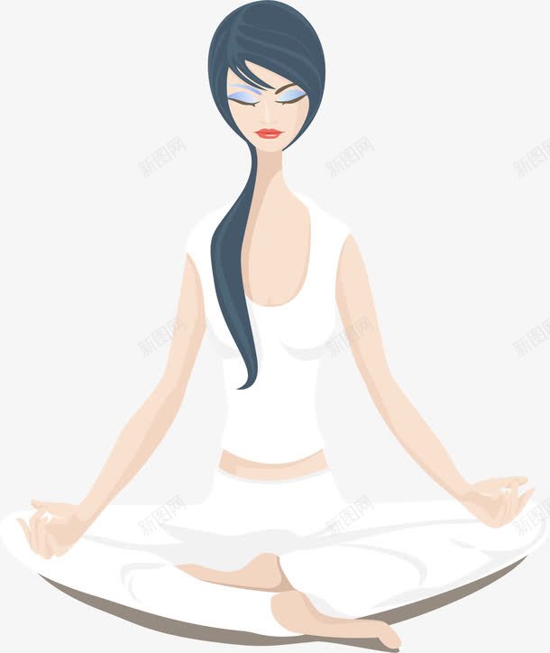 练瑜伽的美女png免抠素材_新图网 https://ixintu.com 修练 减压 卡通 宁静 放松 瑜伽 白色瑜伽服 美女