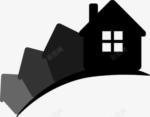 黑色创意房子图标图标