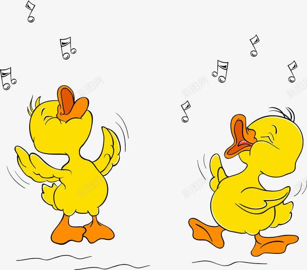 小鸭子唱歌png免抠素材_新图网 https://ixintu.com 个人介绍 唱歌 装饰 鸭子 黄色