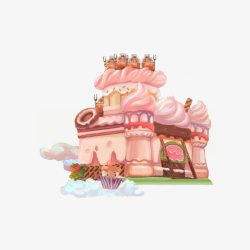 卡通糖果屋梦幻城堡高清图片
