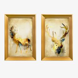 鹿装饰画有框画高清图片
