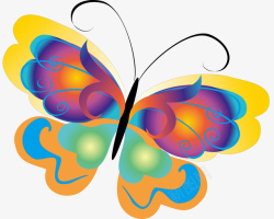 彩色的蝴蝶梦幻卡通蝴蝶图矢量图高清图片