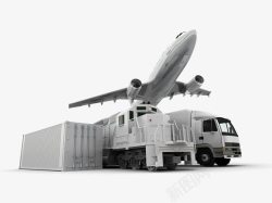 集装箱货车飞机汽车高清图片
