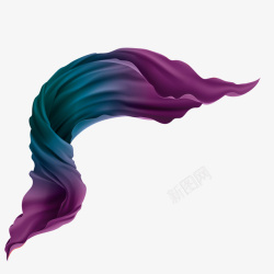飘动的绸缎紫色丝带矢量图高清图片