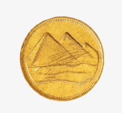 历史痕迹金色埃及硬币实物高清图片