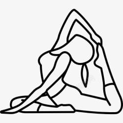 瑜伽普拉提女人伸展她的身体在地板上图标高清图片