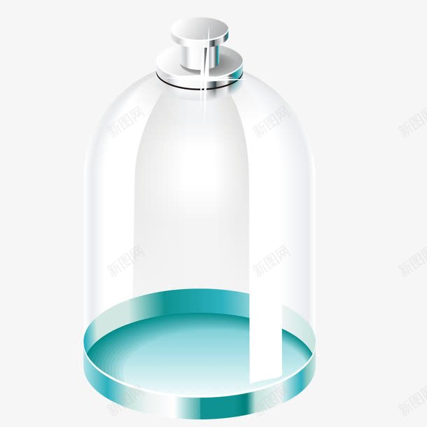 蓝色底座玻璃罩子png免抠素材_新图网 https://ixintu.com 底座 玻璃 玻璃罩子 罩子 蓝色