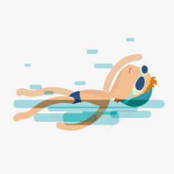 游泳锻炼仰泳式游泳卡通插画矢量图高清图片