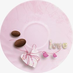 爱心盘子粉色盘子高清图片