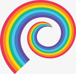 螺旋漩涡美丽彩虹矢量图素材