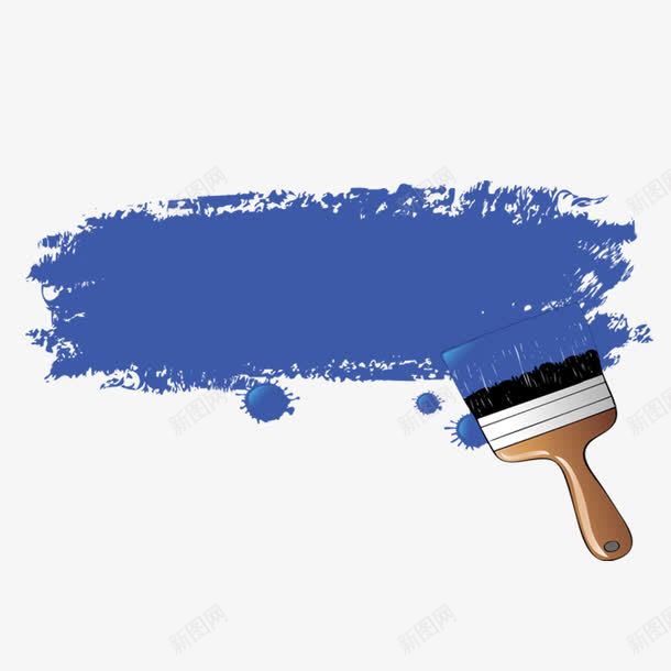 蓝色颜料涂抹png免抠素材_新图网 https://ixintu.com 刷子 涂料 绘画 蓝色
