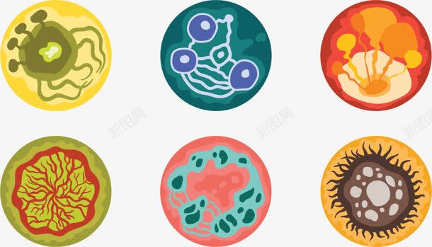 样本菌群png免抠素材_新图网 https://ixintu.com 微生物 显微镜 样本 真菌 细菌 群体 菌群