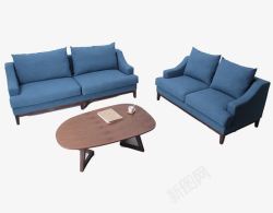 蓝色茶几蓝色沙发和茶几高清图片