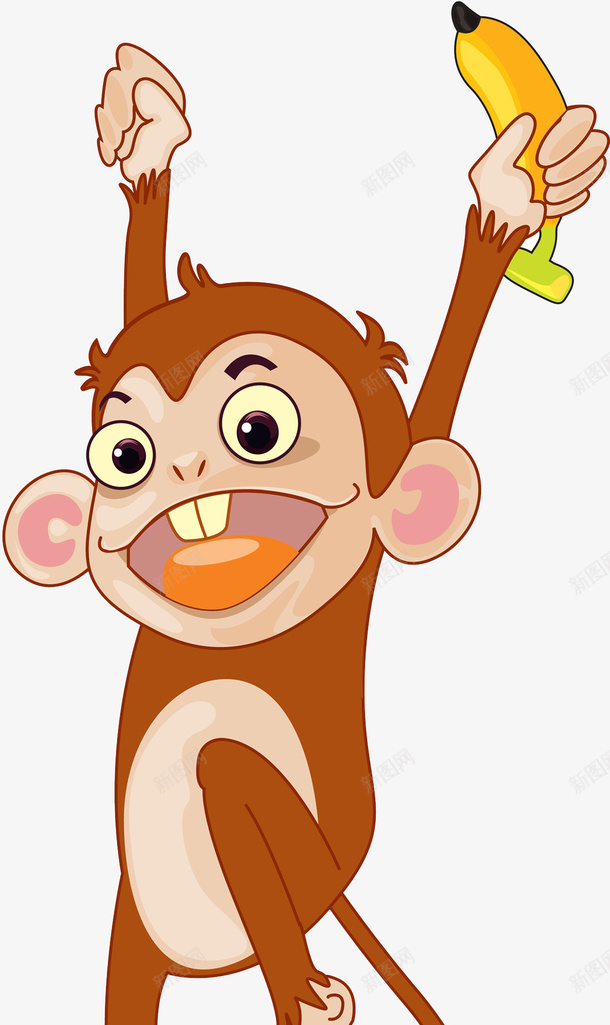 拿香蕉的猴子png免抠素材_新图网 https://ixintu.com 动物 哺乳动物 拿香蕉 有尾巴 活动灵活 爱吃香蕉 猴子 猴子尾巴 略像人 身上有毛