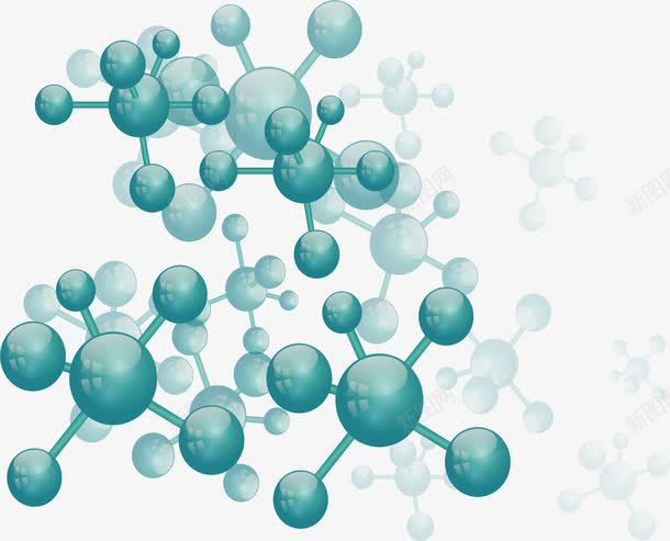 透明感分子结构png免抠素材_新图网 https://ixintu.com 分子 分子结构 生物分子 矢量png 绿色分子 透明感