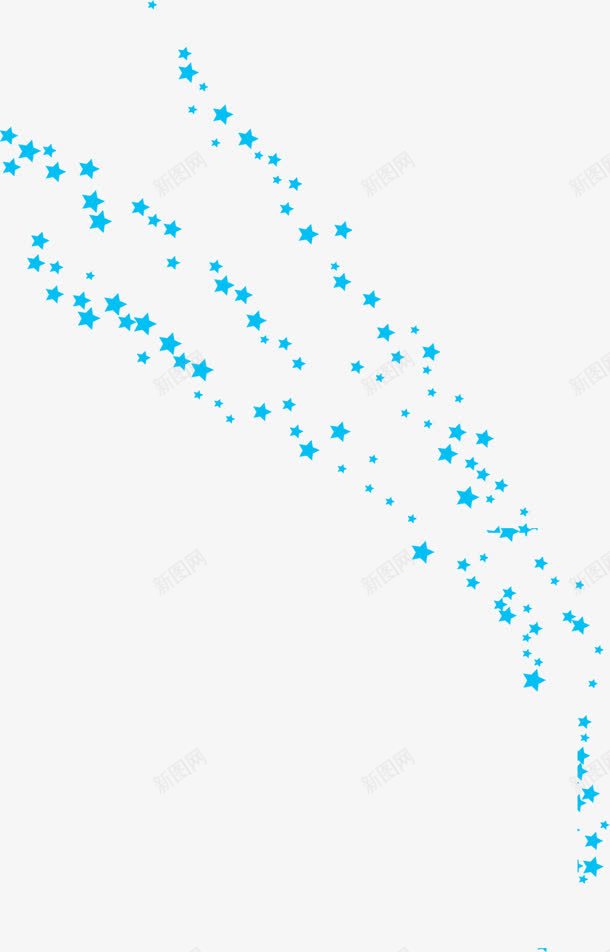 蓝色手绘星光纷飞png免抠素材_新图网 https://ixintu.com 星光 纷飞 蓝色