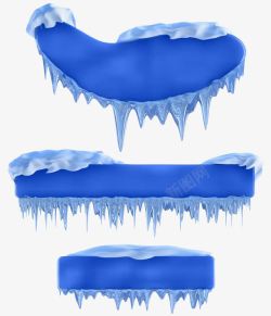 蓝色融化冰柱横幅素材