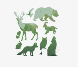 小鹿头精致的动物剪影图标矢量图高清图片