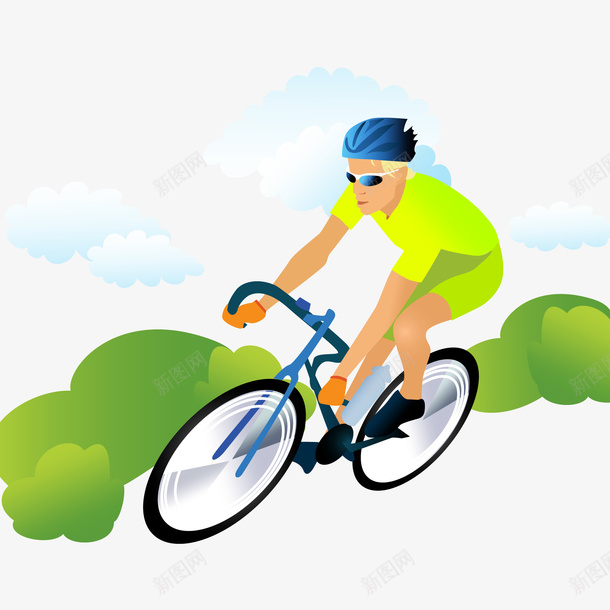 卡通骑单车的人物矢量图ai免抠素材_新图网 https://ixintu.com 人物设计 全民健身日 单车 卡通 自行车 运动 骑行 矢量图