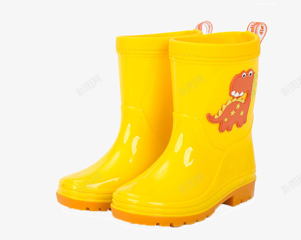 儿童雨鞋实物png免抠素材_新图网 https://ixintu.com 儿童中筒雨靴 胶鞋可爱水鞋 黄色雨鞋