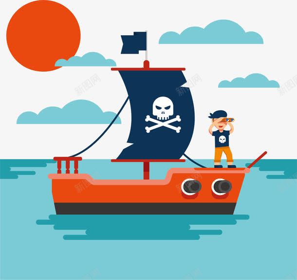 大海上的海盗png免抠素材_新图网 https://ixintu.com captain 加勒比海盗 寻找宝藏 海盗 矢量素材 船长