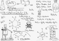 化学笔记公式结构和符号矢量图高清图片