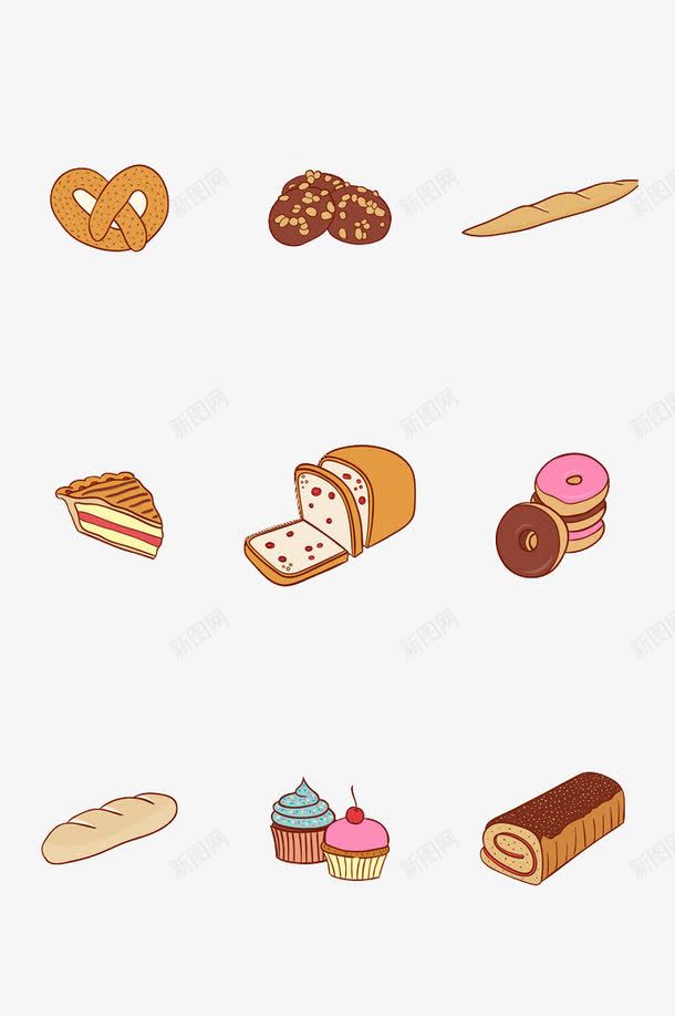 卡通面包png免抠素材_新图网 https://ixintu.com 卡通 卡通甜品面包 可爱 吐司 手绘 手绘甜品面包 杯子蛋糕 甜品面包 甜甜圈 蛋糕 面包
