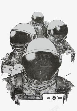 素描宇航员素描手绘宇航员高清图片