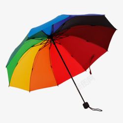 百货日用可收缩彩虹伞高清图片
