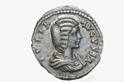 斑驳老旧罗马硬币IuliaDomna头像实物高清图片