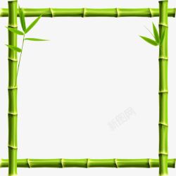 竹叶落下绿色竹子矢量图高清图片