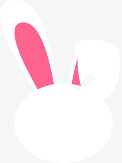兔耳PNG矢量图复活节白色兔子头像高清图片