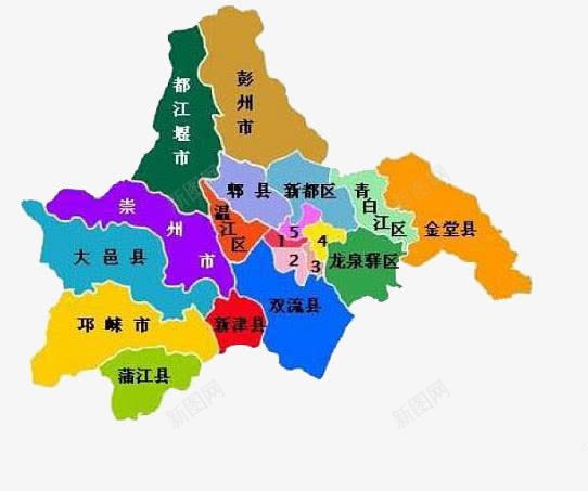 成都彩色地图png免抠素材_新图网 https://ixintu.com 四川 地图 彩色 成都 版图 领土