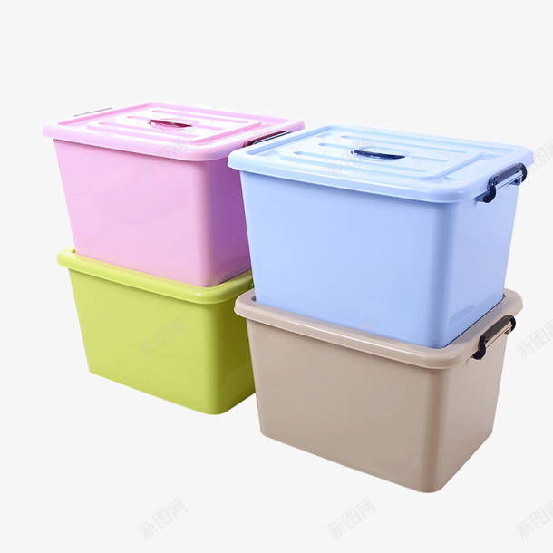 四个颜色的收纳箱png免抠素材_新图网 https://ixintu.com 塑料 塑料收纳箱 塑胶盒子 多色 收纳盒 收纳箱 新材料 环保材料