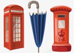 电话邮箱组合英国邮箱电话亭矢量图高清图片