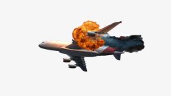 火焰黑烟炸毁的飞机高清图片