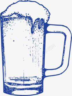英国啤酒素描大冰杯啤酒矢量图高清图片