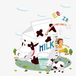 喝牛奶的女孩喝牛奶的小女孩矢量图高清图片