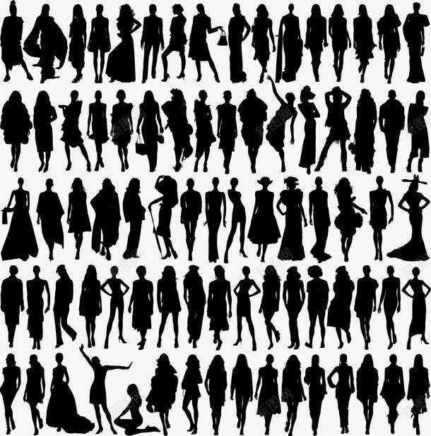 人物模型轮廓png免抠素材_新图网 https://ixintu.com 人物模型 人物轮廓 女人剪影