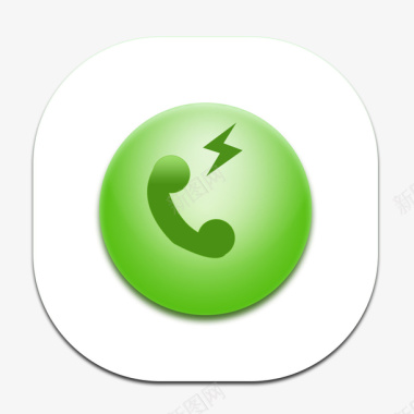 绿色电话图标立体化ICON图标图标