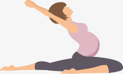 做瑜伽的孕妇孕妇有氧安胎瑜伽矢量图高清图片