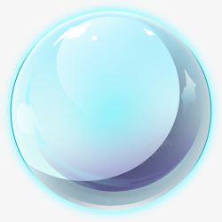水晶球插画蓝色卡通水晶球高清图片