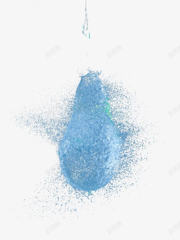 蓝色水球炸裂png免抠素材_新图网 https://ixintu.com 水 水气 水球 水花 炸裂 蓝色