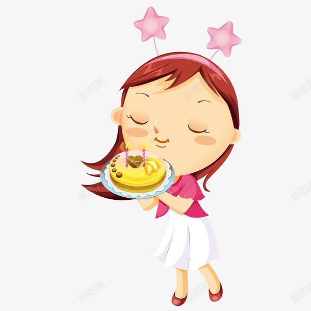 美食享受的女孩png免抠素材_新图网 https://ixintu.com 人物 卡通图 开心的女孩 满足的女孩 美食甜点