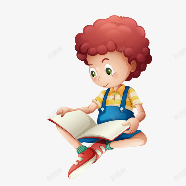 卡通看书的男孩人物png免抠素材_新图网 https://ixintu.com 世界读书日 儿童生活节 国际儿童图书日 男孩 看书 阅读