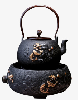 硅胶煮茶器藏王堂铁壶电陶炉高清图片