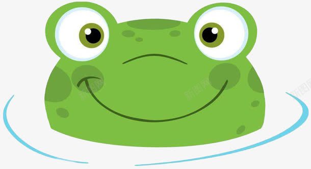 水里牛蛙png免抠素材_新图网 https://ixintu.com 卡通牛蛙 手绘牛蛙 牛蛙